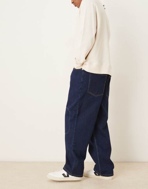 Farah Archive collection sambrano relaxed jeans in mid indigo , 4 of 5