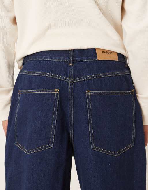 Farah Archive collection sambrano relaxed jeans in mid indigo , 5 of 5