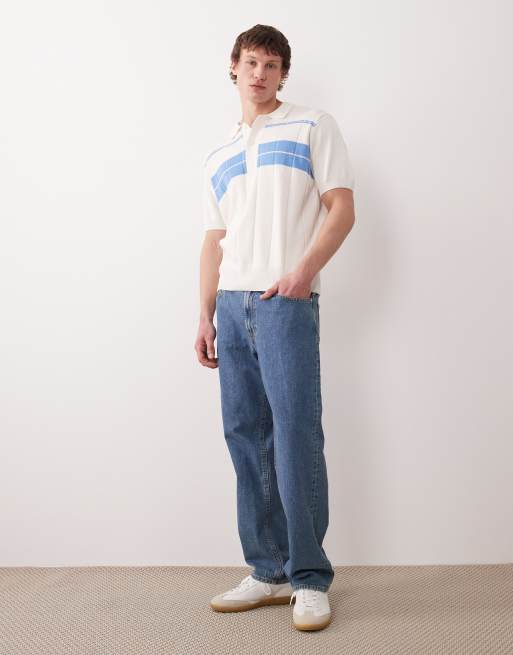 Farah Archive Lambka short sleeve knit polo shirt in ecru, 2 of 5