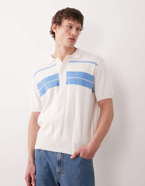 Farah Archive Lambka short sleeve knitted polo shirt in ecru - view 1