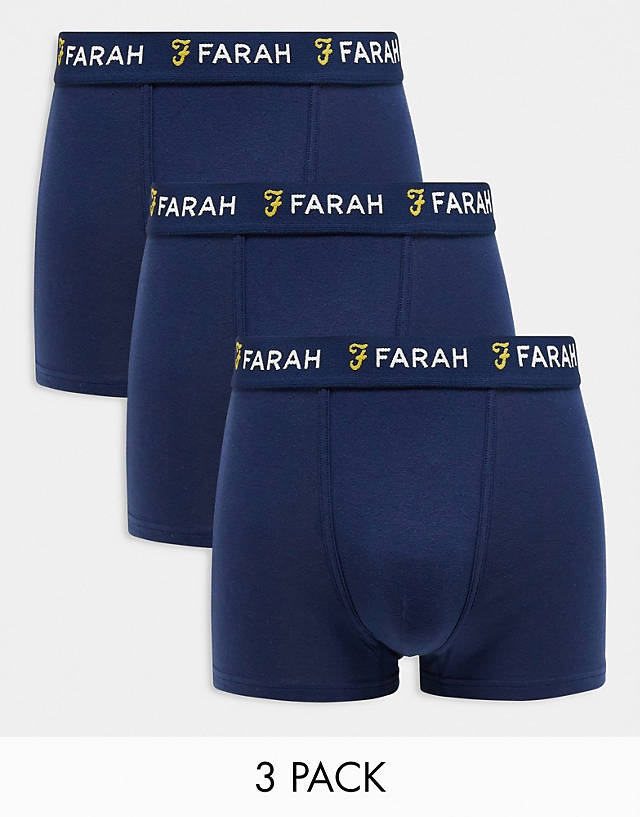 Farah - aveleer 3 pack boxers in navy