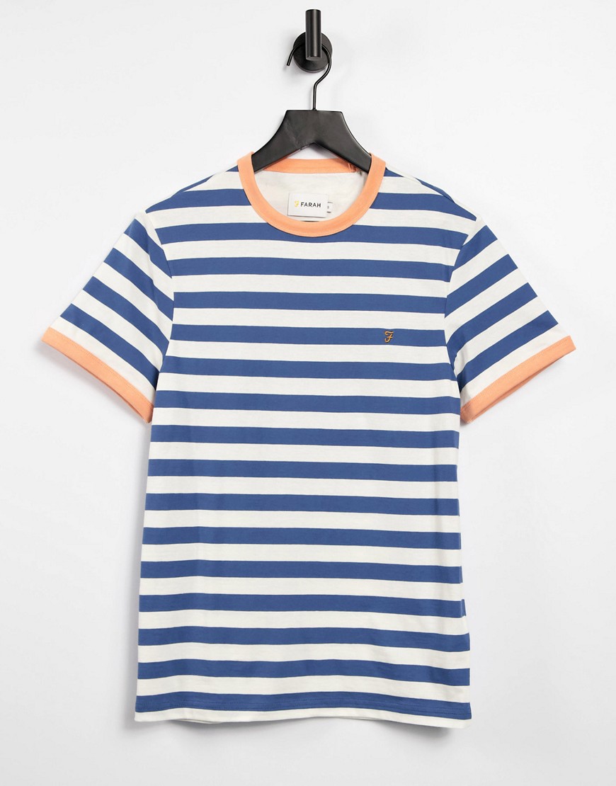 Farah Belgrove striped T-shirt in blue-Blues