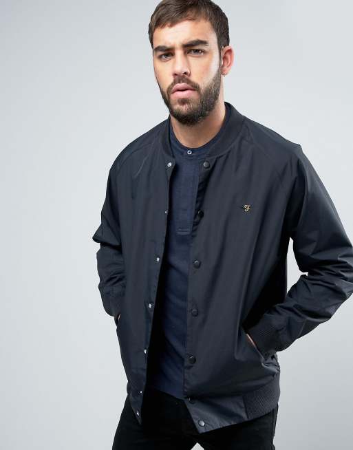 Farah Bellinger Nylon Bomber Jacket In Black | ASOS