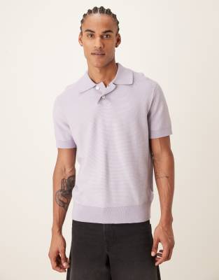 Farah Birch Short Sleeve Knit Logo Polo Shirt In Pattern