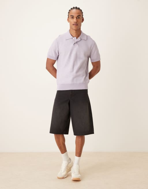 Farah Birch short sleeve knit logo polo shirt in lilac, 2 of 5