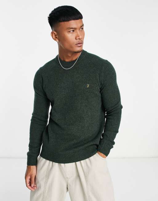 Farah – Birchall – Pullover aus Lammwolle in Immergrün