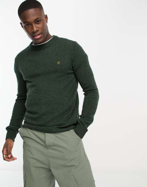 Farah – Birchall – Pullover aus Lammwolle in Tannengrün