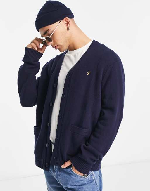 Farah – Birchall – Strickjacke in echtem Marineblau