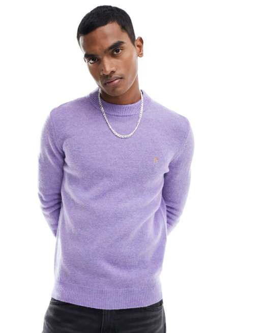 Farah birchall wool sweater in lilac | ASOS