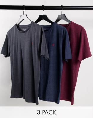 Farah Farah Blackford 3 pack lounge t-shirt in navy