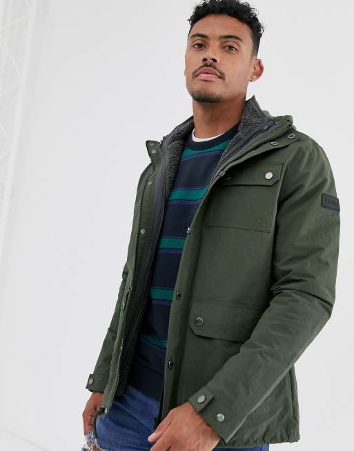 Farah Blackpool jacket with detachable fleece lining in green | ASOS