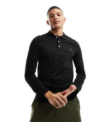 Farah Blanes Long Sleeve Polo In Black