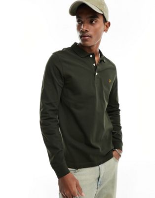 blanes long sleeve polo in green