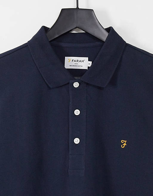 Polo shirts Farah Blanes organic cotton polo in navy 