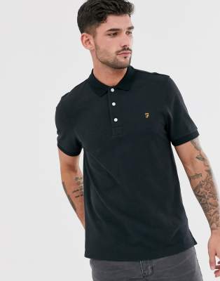 farah black polo shirt
