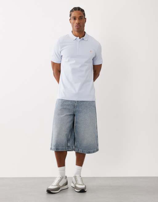 Farah - Blanes - Polo à manches courtes et logo - Bleu clair, 2 de 5