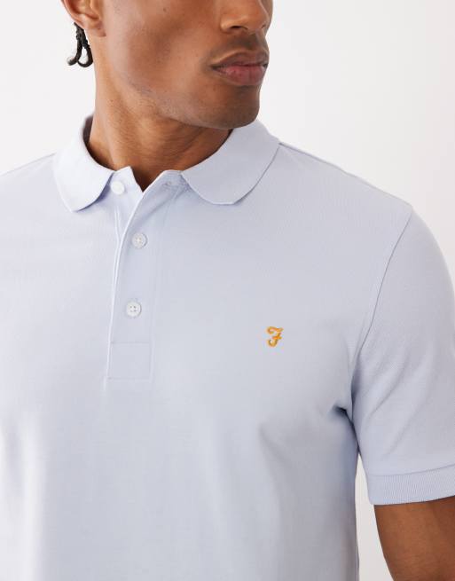 Farah - Blanes - Polo à manches courtes et logo - Bleu clair, 5 de 5