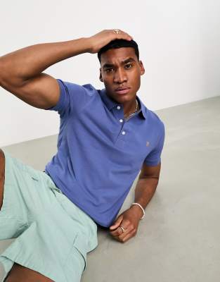 Farah - Blanes - Poloshirt in Caribisch blauw