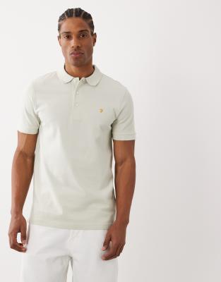 Farah Blanes Short Sleeve Logo Polo In Neutral