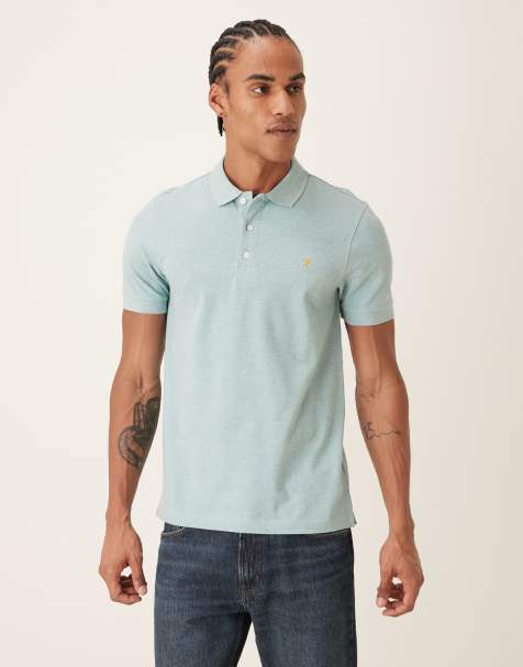 Farah Blanes short sleeve logo polo shirt in light green