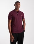 [Farah] Farah Blanes short sleeve polo in burgundy-Red XS BURGUNDY