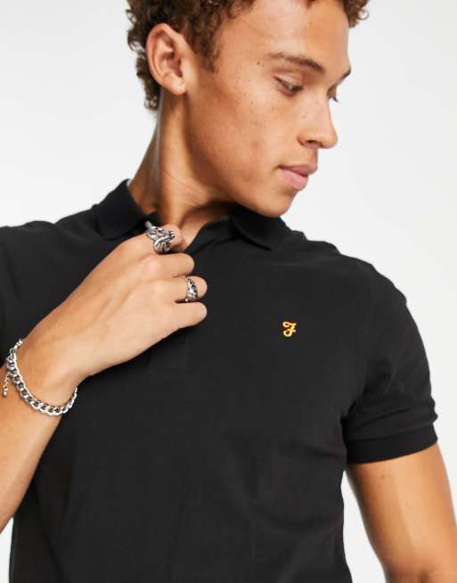 Farah black hot sale polo shirt