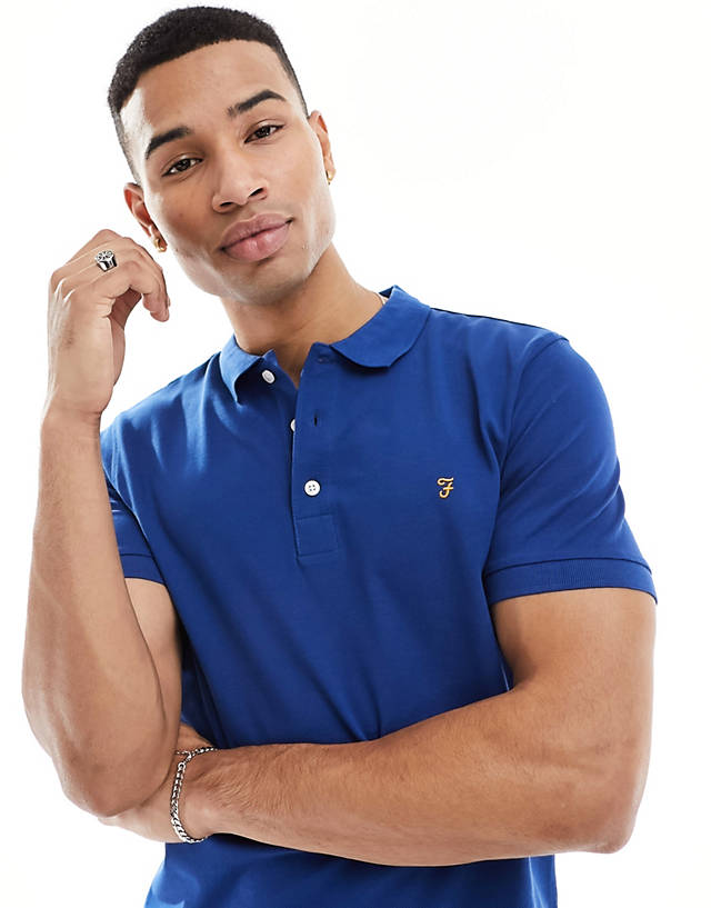 Farah - blanes short sleeve polo shirt in blue