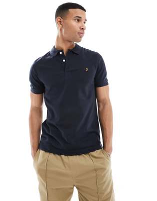 Farah Blanes short sleeve polo shirt in navy