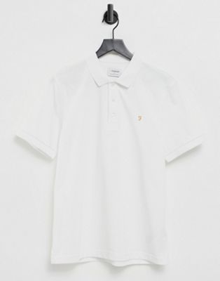Farah Blanes short sleeve polo shirt in white - ASOS Price Checker