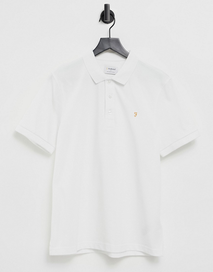 Farah Blanes short sleeve polo shirt in white