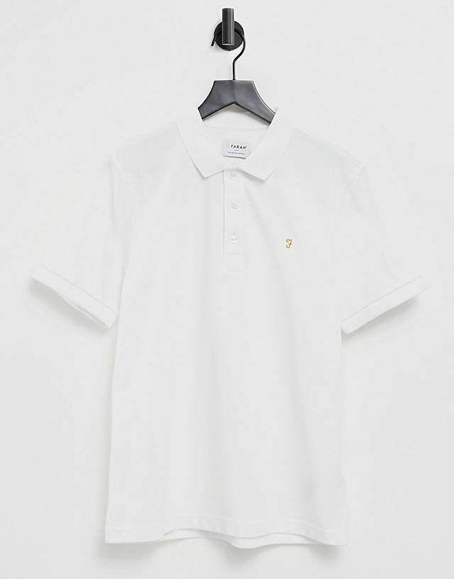 Farah - blanes short sleeve polo shirt in white