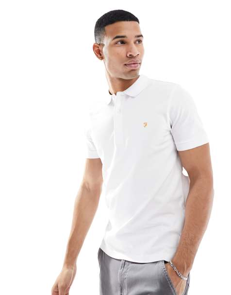 Farah Blanes short sleeve polo shirt in white - view 1