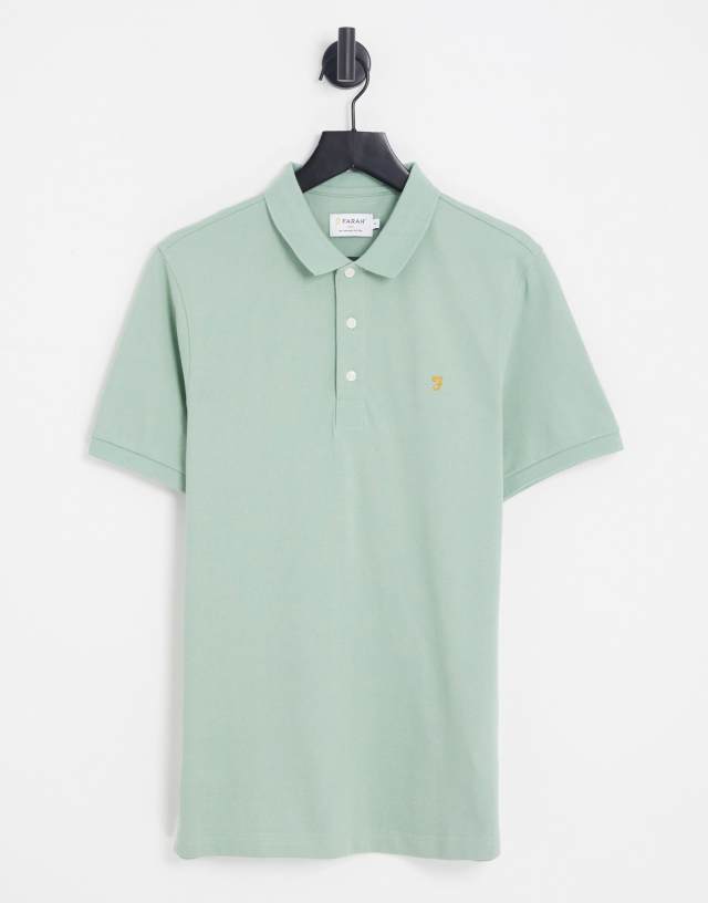 Farah Blanes slim fit cotton polo shirt in green