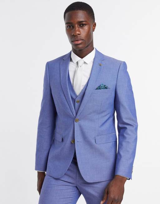 Slim Fit Pale Blue Blazer Suit