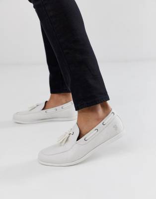 all white boat shoes