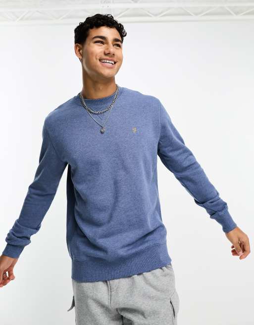 Farah - Bones - Sweatshirt in gemêleerd donker denim