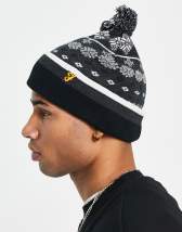 Bonnet à pompon et à revers noir avec logo brodé à l'avant ADIDAS ORIGINALS  - CCV Mode