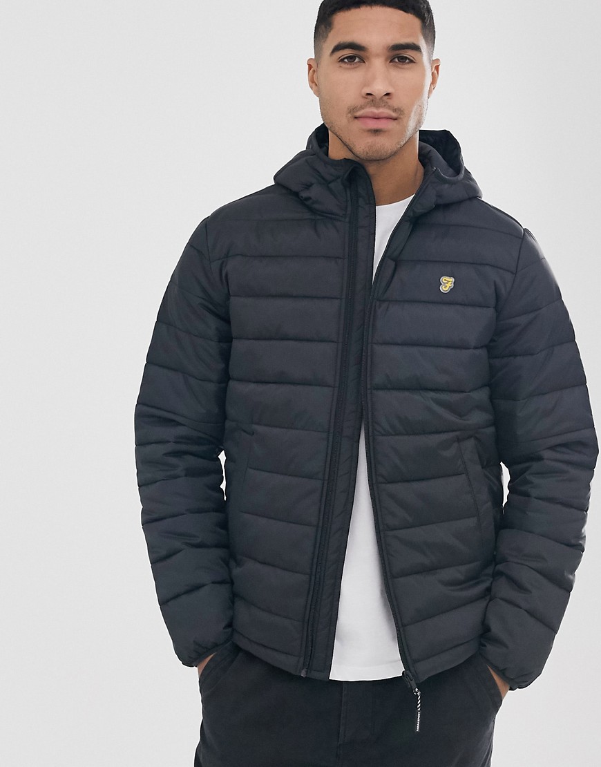 Farah Bournemouth hooded padded jacket in black