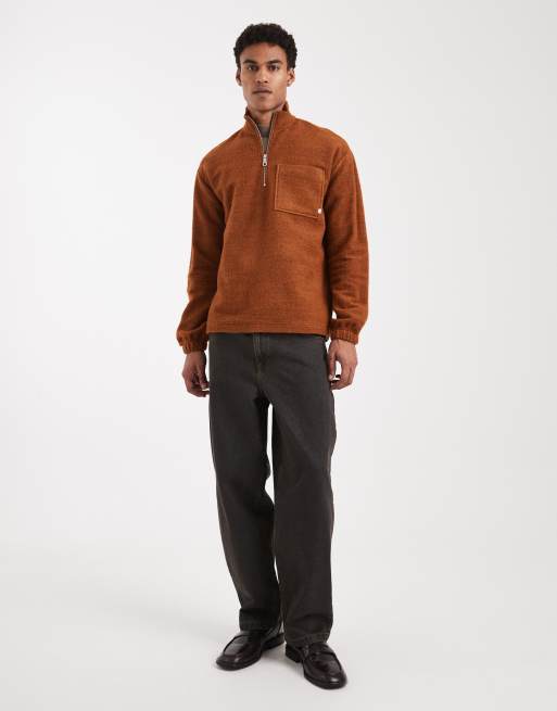 Farah boxdale half zip sweatshirt in orange, 2 of 5