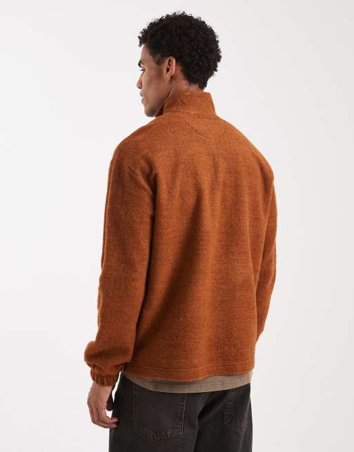 Farah boxdale half zip sweatshirt in orange, 3 of 5
