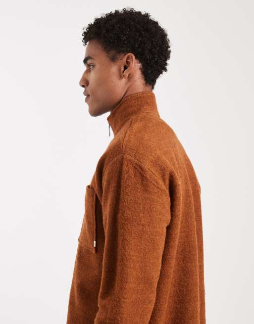 Farah boxdale half zip sweatshirt in orange, 4 of 5