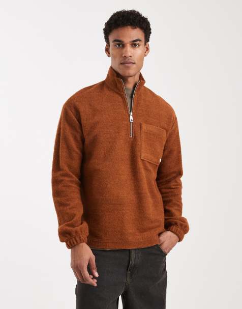Farah - Boxdale - Sweatshirt met korte rits in oranje - view 1