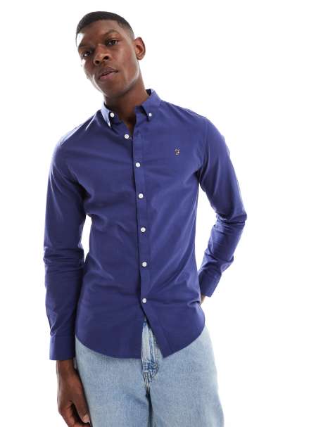 Farah – Brewer – Blå skjorta med långa ärmar - view 1