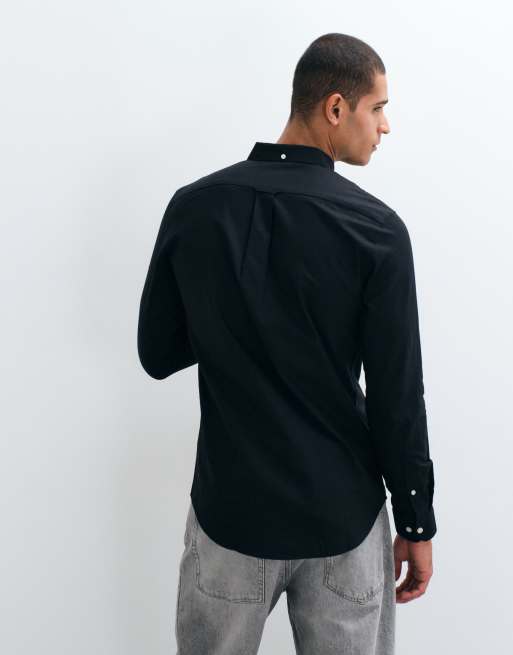 Farah - Brewer - Camicia slim fit a maniche lunghe nera , 4 di 5