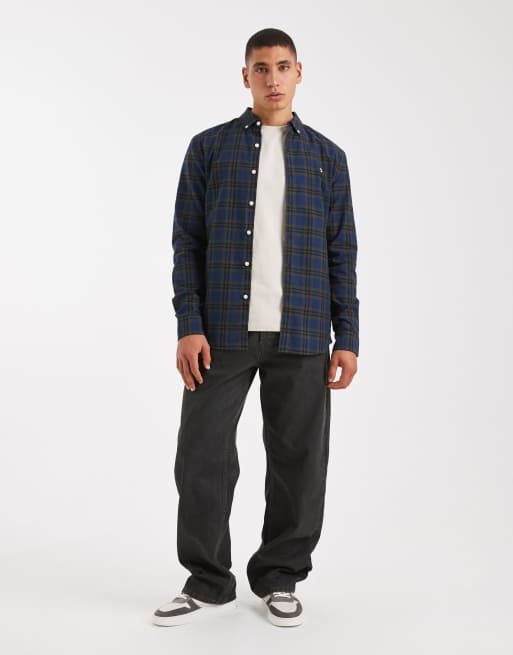 Farah brewer checked longsleeve shirt in dark green, 2 of 5