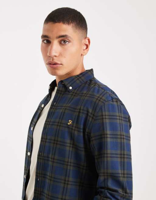 Farah brewer checked longsleeve shirt in dark green, 4 of 5