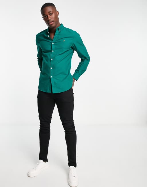 Farah brewer long sleeve on sale shirt