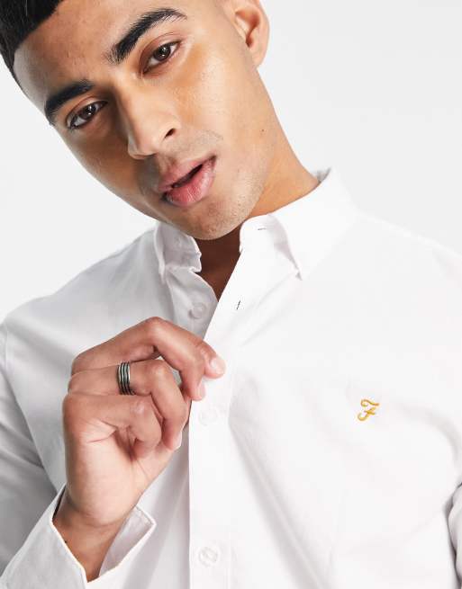 Farah white cheap oxford shirt