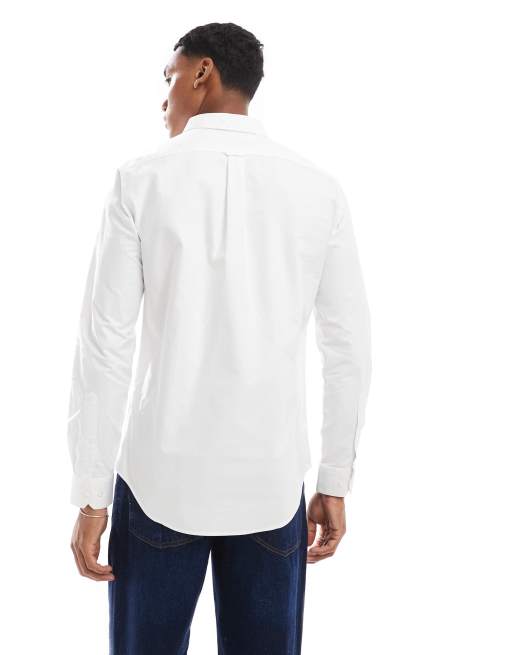 Farah - Brewer - Hvid og langærmet Oxford-skjorte i slim fit , 4 af 4