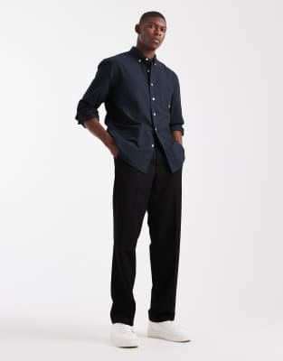 Farah Brewer Long Sleeve Box Shirt In Blue